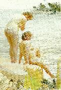 Anders Zorn tva flickor pa klipphall Sweden oil painting artist